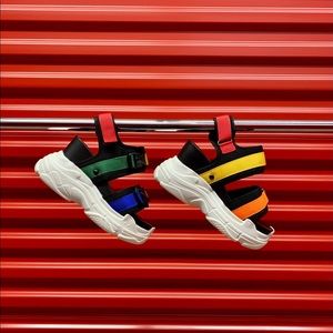 Anthony Wang Rainbow Highway Platform Sneakers